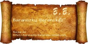 Baranszky Bereniké névjegykártya
